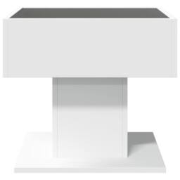 Berkfield Home Coffee Table with LED White 50x50x45 cm Engineered Wood - Size: 50 x 50 x 45 cm - thumbnail 6