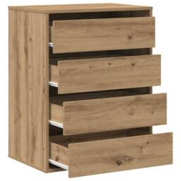 Berkfield Home Classic Corner Chest of Drawers Artisian Oak 60x41x76 cm Engineer in Brown - Size: 60 x 41 x 76 cm - thumbnail 5