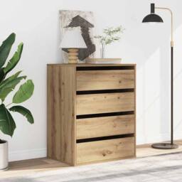 Berkfield Home Classic Corner Chest of Drawers Artisian Oak 60x41x76 cm Engineer in Brown - Size: 60 x 41 x 76 cm - thumbnail 1