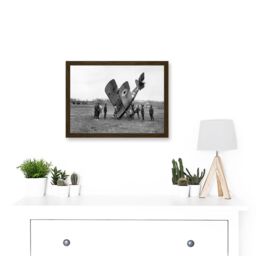 Artery8 War WW1 Vintage Photo Biplane Crash Aviation Accident Savy Aerodrome Artwork Framed Wall Art Print A4 in Brown - thumbnail 2