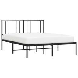 Berkfield Home Metal Bed Frame with Headboard Black 140x190 cm - thumbnail 5