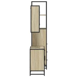Berkfield Home 3 Piece Bathroom Furniture Set Sonoma Oak Engineered Wood in Brown - thumbnail 6