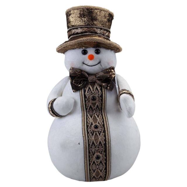VFM e-Store Christmas Snowman Decoration 39cm x 20cm White X 1 - Size: 39 cm x 20 cm - image 1