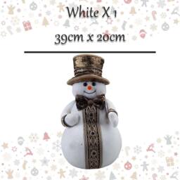 VFM e-Store Christmas Snowman Decoration 39cm x 20cm White X 1 - Size: 39 cm x 20 cm - thumbnail 2