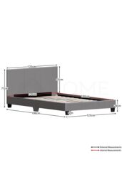 Home Discount Vida Designs Lisbon Small Double Faux Leather Bed Frame UKFR Fabric in Grey - thumbnail 2