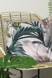 Furn Amazonia Braid Trimmed Jacquard Printed Cushion in Pink - Size: 50 cm x 50 cm - thumbnail 4