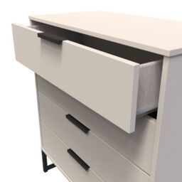 Ready Assembled 2 U Fuji 4 Drawer Chest (Ready Assembled) in Taupe - thumbnail 5