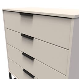 Ready Assembled 2 U Fuji 4 Drawer Chest (Ready Assembled) in Taupe - thumbnail 4