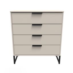 Ready Assembled 2 U Fuji 4 Drawer Chest (Ready Assembled) in Taupe - thumbnail 1