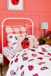 Wee Blue Bell 'Ladybird' Fitted Sheet in Red - Size: Single - thumbnail 2