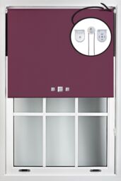Furnished Aubergine Blackout Roller Blinds with Triple Square Eyelets & Metal Fittings - Size: 180 cm width x 210 cm drop