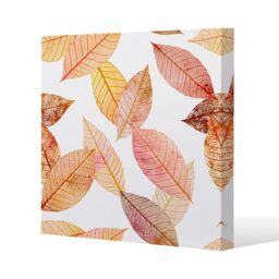 Benjamin Tate Design Autumn toned skeleton leaves (Canvas Print) / 127 x 127 x 4cm in Natural - Size: 127 x 127 x 4 cm - thumbnail 1