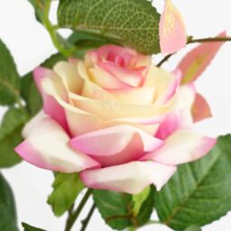 Leaf 50cm Artificial Pink Rose Plant - thumbnail 4