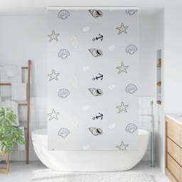 Berkfield Home Shower Roller Blind with Cassette 140x240 cm Fabric Width 136 cm in Light Grey - thumbnail 1
