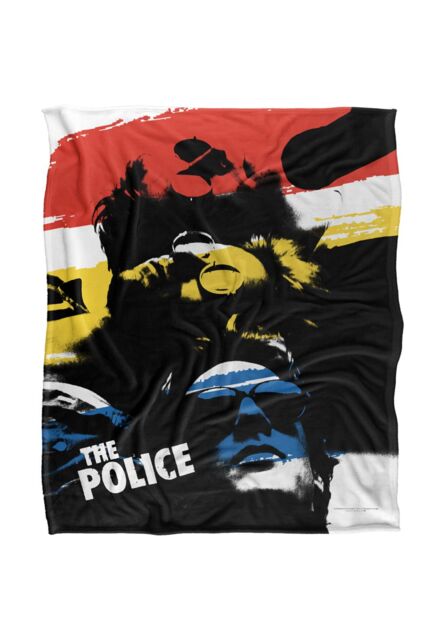 The Police Stripes & Heads Silky Touch Super Soft Throw Blanket 152 X 127 cm in White - image 1