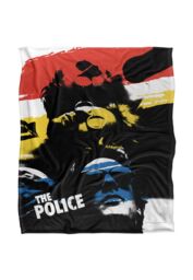 The Police Stripes & Heads Silky Touch Super Soft Throw Blanket 152 X 127 cm in White - thumbnail 1