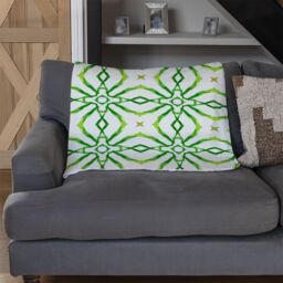 Benjamin Tate Design Swimwear Fabric Green Alluring Boho Chic Blanket in Natural - Size: 120 cm x 150 cm - thumbnail 2