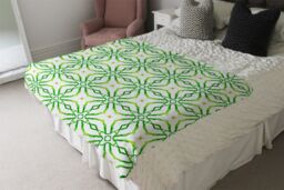 Benjamin Tate Design Swimwear Fabric Green Alluring Boho Chic Blanket in Natural - Size: 120 cm x 150 cm - thumbnail 3