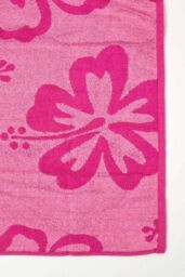 Homescapes Pink Flower 100% Cotton Beach Towel - thumbnail 5