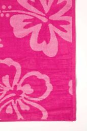 Homescapes Pink Flower 100% Cotton Beach Towel - thumbnail 3