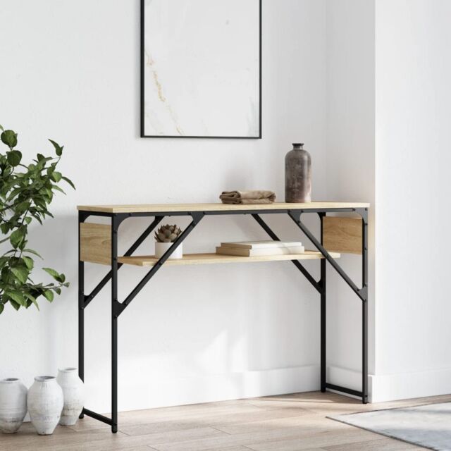 Berkfield Home Console Table with Shelf Sonoma Oak 105x30x75cm Engineered Wood in Brown - Size: 105 x 30 x 75 cm - image 1