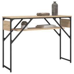 Berkfield Home Console Table with Shelf Sonoma Oak 105x30x75cm Engineered Wood in Brown - Size: 105 x 30 x 75 cm - thumbnail 3