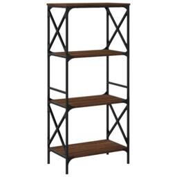 Berkfield Home Decorative Bookcase 4-Tier Brown Oak 59x35x132 cm Engineered Wood - Size: 59 x 35 x 132 cm - thumbnail 6