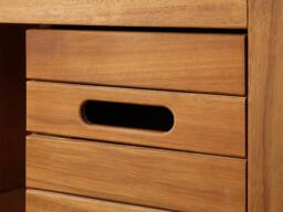 Vente-unique Acacia Wood Bathroom Unit With Single Basin & Mirror - 90 Cm in Walnut - thumbnail 9