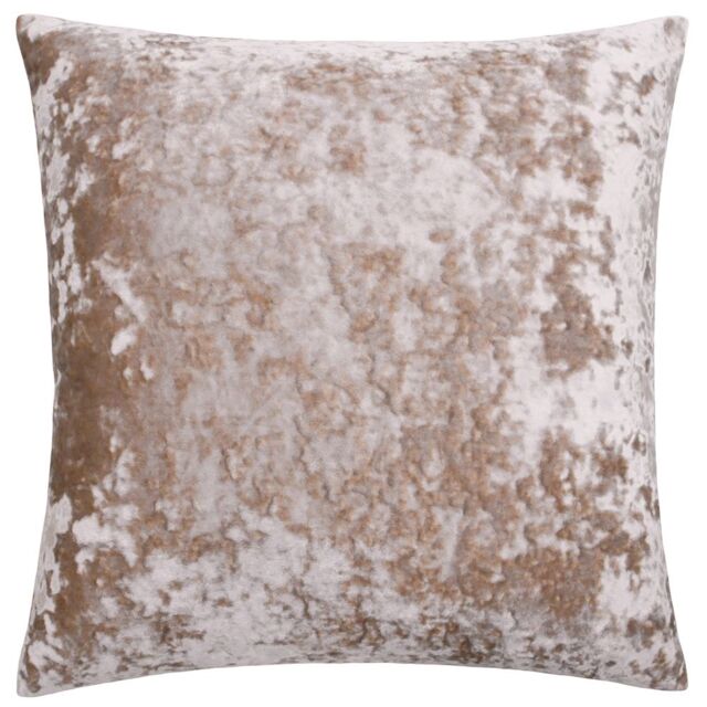 Paoletti Verona Crushed Velvet Sqaure Polyester Filled Cushion in Natural - Size: 55 cm x 55 cm - image 1