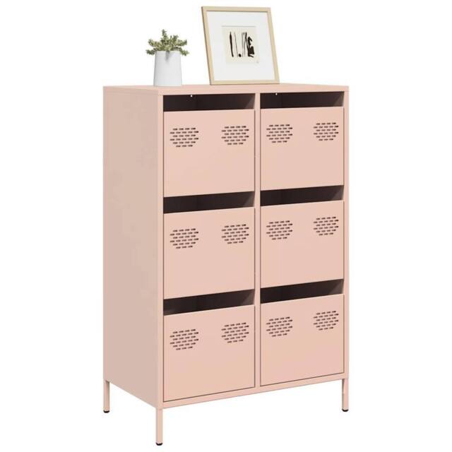Berkfield Home Highboard Pink 68x39x101.5 cm Steel - image 1