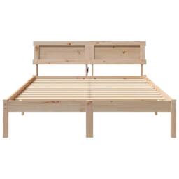 Berkfield Home with LED Strip Lights with Headboard Brown 140 x 190 cm Pine wood - thumbnail 5