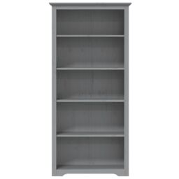 Berkfield Home Bookcase BODO Grey 80x38x180 cm Solid Wood Pine 5-Tier - Size: 80 x 38 x 180 cm - thumbnail 3