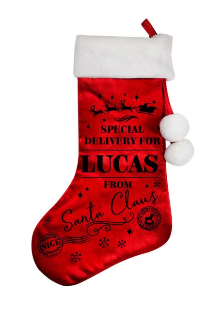 Personalised Memento Company Personalised Special Delivery Red Stocking - image 1