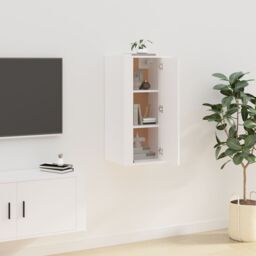 Berkfield Home Wall Mounted TV Cabinet White 40x34, 5x80 cm - thumbnail 4