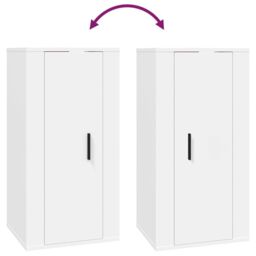 Berkfield Home Wall Mounted TV Cabinet White 40x34, 5x80 cm - thumbnail 8