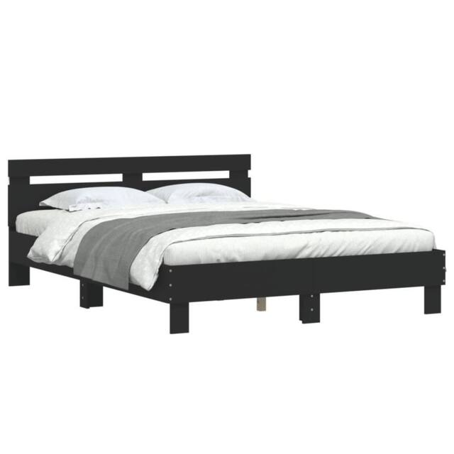 Berkfield Home Durable Bed Frame with LED without Mattress Black 150x200 cm King Size - image 1