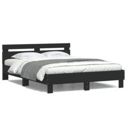 Berkfield Home Durable Bed Frame with LED without Mattress Black 150x200 cm King Size - thumbnail 5