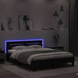 Berkfield Home Durable Bed Frame with LED without Mattress Black 150x200 cm King Size - thumbnail 4
