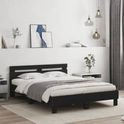 Berkfield Home Durable Bed Frame with LED without Mattress Black 150x200 cm King Size - thumbnail 2