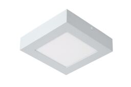 Lucide 'BRICE' Dimmable Stylish Square Bathroom LED Flush Ceiling Light in White - thumbnail 2