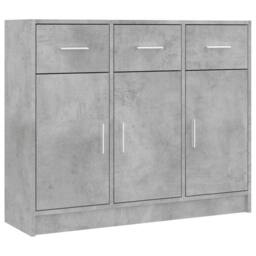 Berkfield Home Sideboard Concrete Grey 91x28x75 cm Engineered Wood - Size: 91 x 28 x 75 cm - thumbnail 3