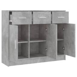 Berkfield Home Sideboard Concrete Grey 91x28x75 cm Engineered Wood - Size: 91 x 28 x 75 cm - thumbnail 6