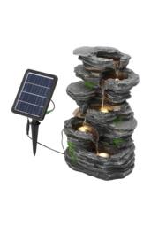 Garden Sanctuary Rock Cascade Solar-Powered Garden Water Fountain Decor in Natural - thumbnail 3