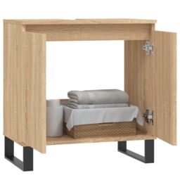 Berkfield Home Bathroom Cabinet Sonoma Oak 58x33x60 cm Engineered Wood in Brown - Size: 58 x 33 x 60 cm - thumbnail 3
