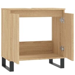 Berkfield Home Bathroom Cabinet Sonoma Oak 58x33x60 cm Engineered Wood in Brown - Size: 58 x 33 x 60 cm - thumbnail 5