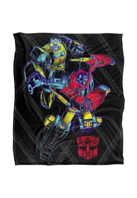 Transformers Sketchy Optimus & Bumblebee Silky Touch Super Soft Throw Blanket 152 X 127 cm in White - image 1
