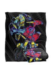 Transformers Sketchy Optimus & Bumblebee Silky Touch Super Soft Throw Blanket 152 X 127 cm in White - thumbnail 2