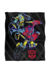 Transformers Sketchy Optimus & Bumblebee Silky Touch Super Soft Throw Blanket 152 X 127 cm in White - thumbnail 1