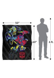 Transformers Sketchy Optimus & Bumblebee Silky Touch Super Soft Throw Blanket 152 X 127 cm in White - thumbnail 5