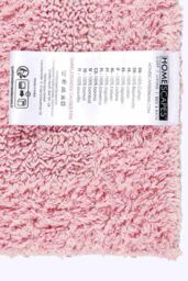 Homescapes Luxury Bath Mat Set Reversible 1600GSM 100% Cotton 2 Pc w. Pedestal Mat in Baby Pink - thumbnail 5